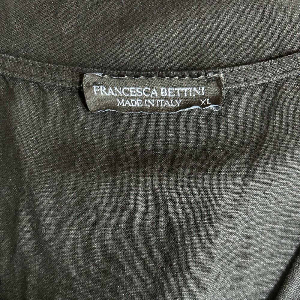 Francesca Bettini Linen/Cotton Blend V-neck Dress | size XL - Picture 3 of 9